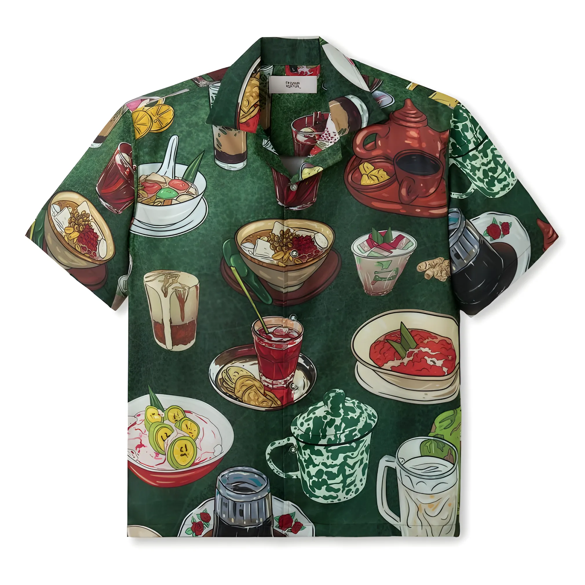 Telusur Kultur Cool And Fresh Culinary Themed Printed Shirt