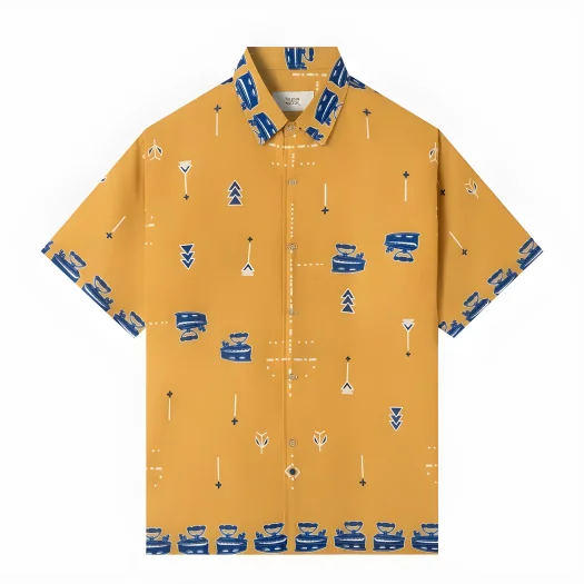 Telusur Kultur Batik Print Shirt – Nusantara Inspired – Iron Design – Yellow