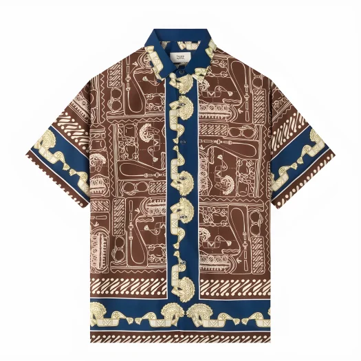Telusur Kultur Batik Print Shirt – Nusantara Inspired – Lumping Horse Design – Brown