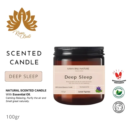 Kana Bali Deep Sleep Aromatherapy Beeswax Candle Jar – Tranquil Nighttime Scented Candle