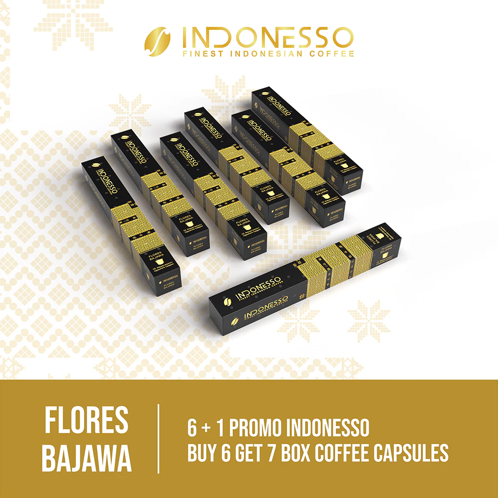 INDONESSO Flores Bajawa Coffee Capsules (6+1 Free) – Premium Indonesian Coffee Pods – Nespresso Compatible