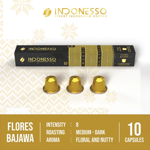 INDONESSO Flores Bajawa Coffee Capsules – Rich & Aromatic Coffee Pods – Nespresso Machines Compatible