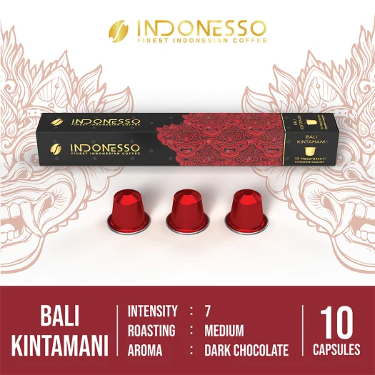 INDONESSO Bali Kintamani Coffee Capsules – Rich & Aromatic Coffee Pods – Nespresso Machines Compatible