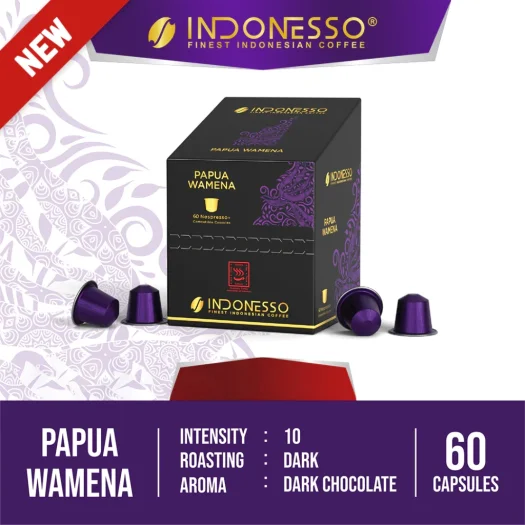 INDONESSO Papua Wamena Specialty Coffee Capsules – Rich & Aromatic Indonesian Coffee – Nespresso Compatible Pods