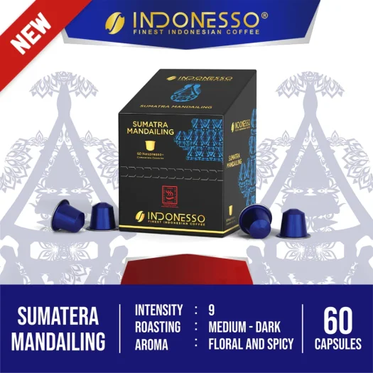 INDONESSO Sumatra Mandailing Specialty Coffee Capsules – Rich & Aromatic Indonesian Coffee – Nespresso Compatible Pods