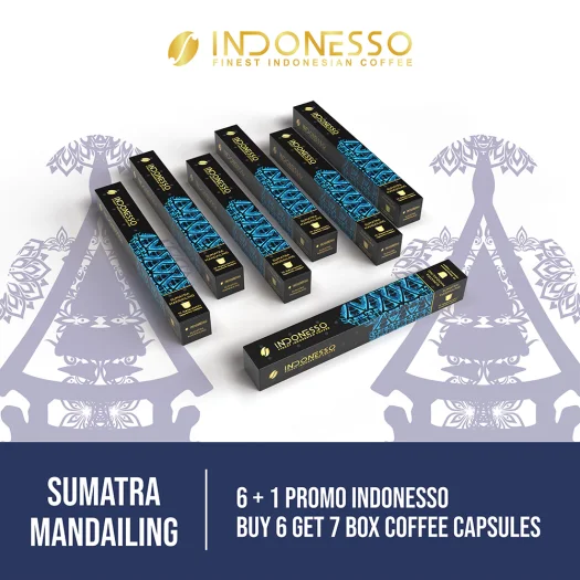 INDONESSO Sumatra Mandailing Coffee Capsules (6+1 Free) – Premium Indonesian Coffee Pods – Nespresso Compatible