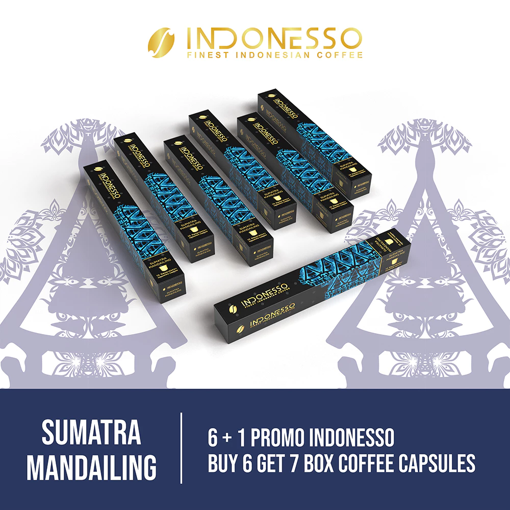 INDONESSO Sumatra Mandailing Coffee Capsules (6+1 Free) – Premium Indonesian Coffee Pods – Nespresso Compatible