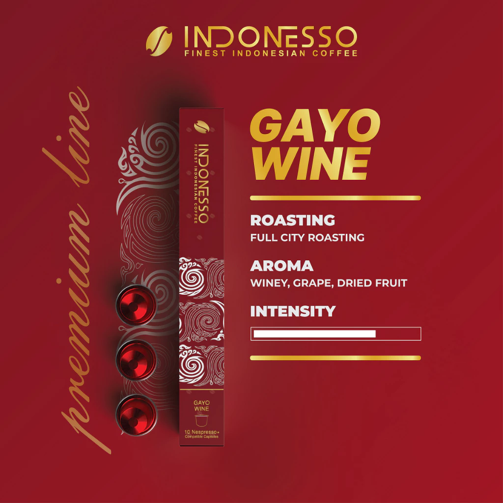 INDONESSO Premium Aceh Gayo Wine Coffee Capsules – Nespresso Compatible Specialty Espresso Pods