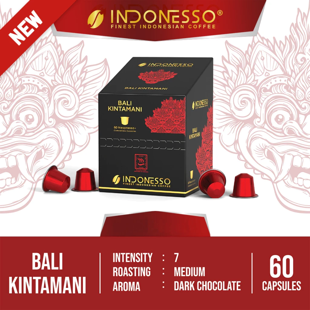INDONESSO Bali Kintamani Specialty Coffee Capsules – Rich & Aromatic Indonesian Coffee – Nespresso Compatible Pods