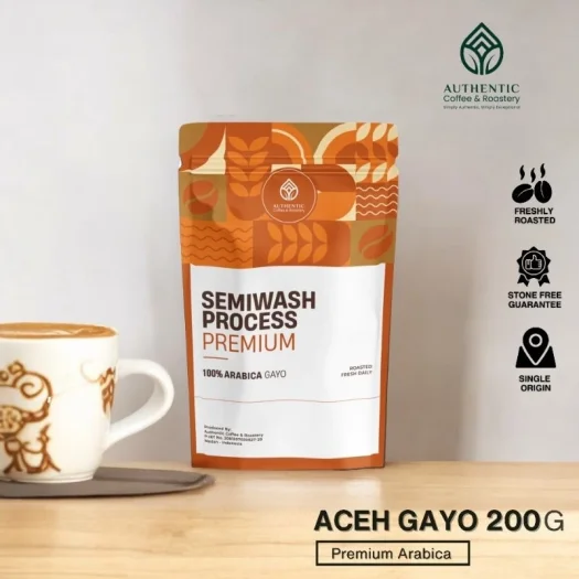 Authentic Coffee & Roastery Premium Grade Aceh Gayo Semi Wash Arabica Coffee, 200 g