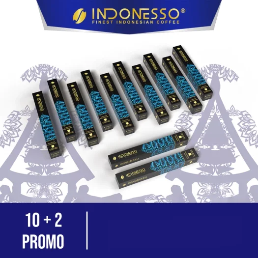 INDONESSO Sumatra Mandailing Coffee Capsules (10+2 Bonus) – Premium Indonesian Coffee Pods – Compatible with Nespresso Machines