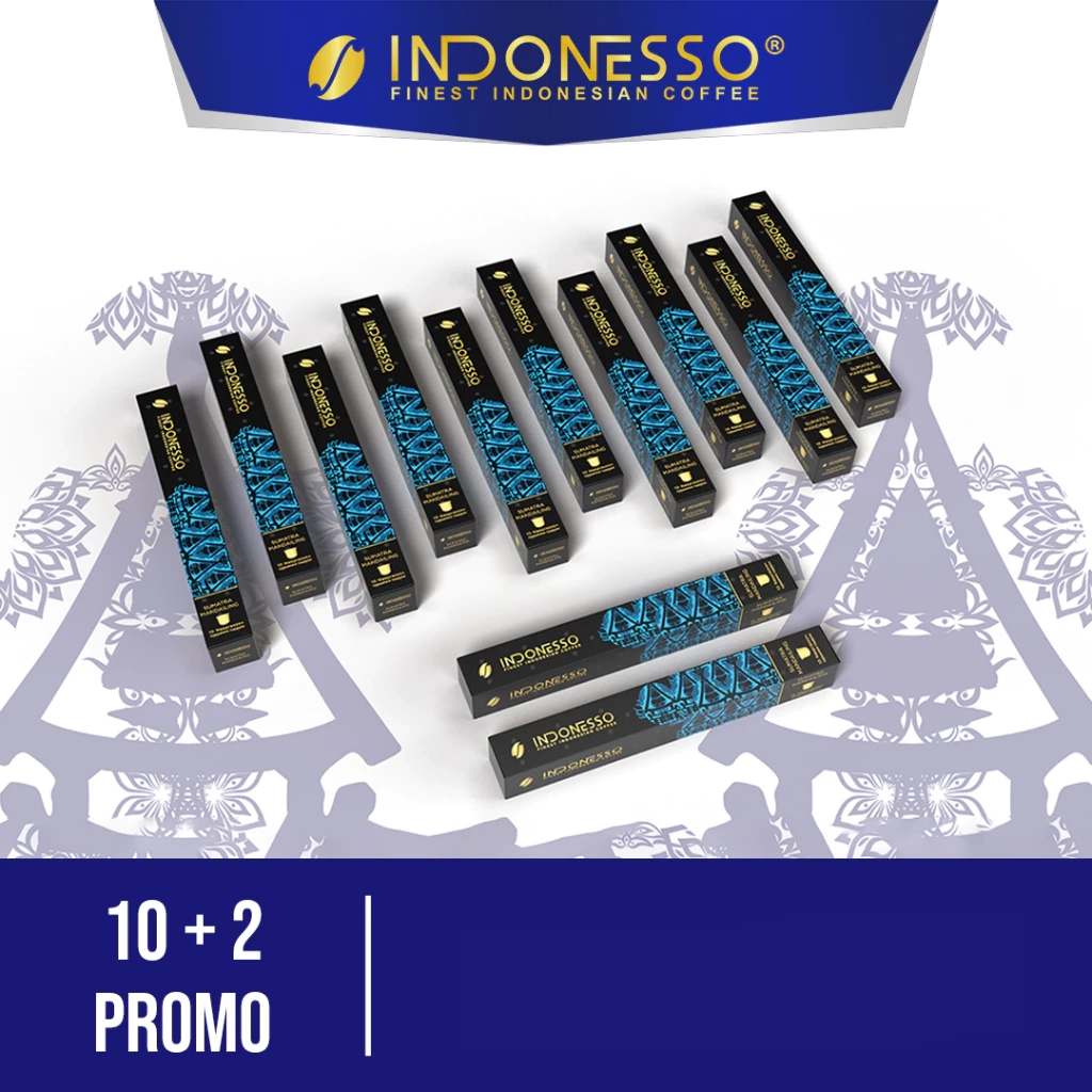 INDONESSO Sumatra Mandailing Coffee Capsules (10+2 Bonus) – Premium Indonesian Coffee Pods – Compatible with Nespresso Machines
