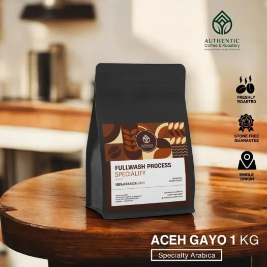 Aceh Gayo Full Wash Arabica Coffee, Authentic Coffee & Roastery, Specialty Grade, 1 kg