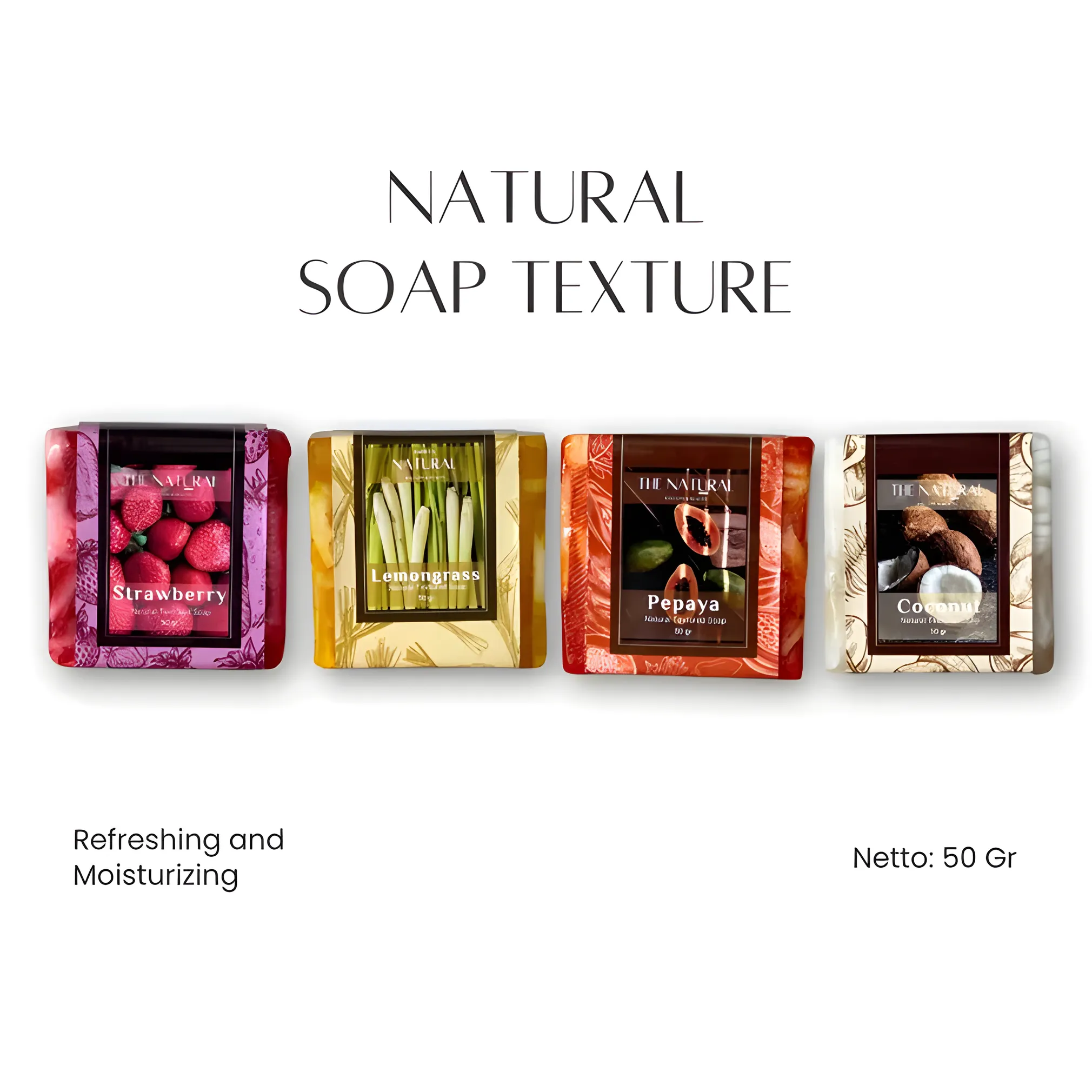 Kana Bali Aromatherapy Natural Soap Bar – Strawberry, Lemongrass, Papaya, Coconut Bliss