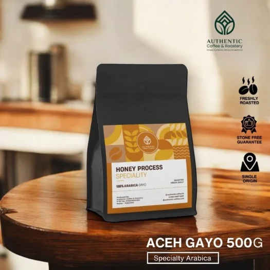 Aceh Gayo Honey, Processed Arabica Coffee, Specialty Coffee by Authentic Coffee & Roastery, 500 g