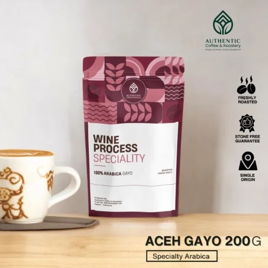 Authentic Coffee & Roastery Aceh Gayo Wine, Processed Specialty Grade Arabica Coffee, 200 g