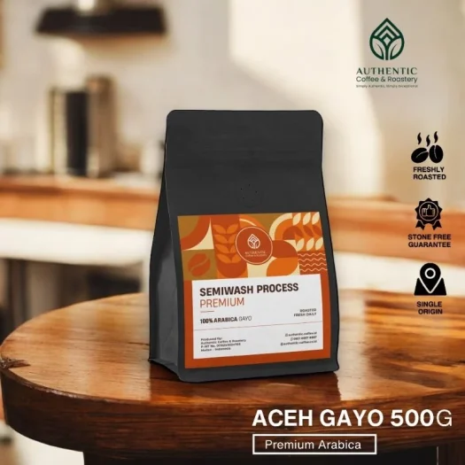 Authentic Coffee & Roastery Premium Grade Aceh Gayo Semi Wash Arabica Coffee, 500 g