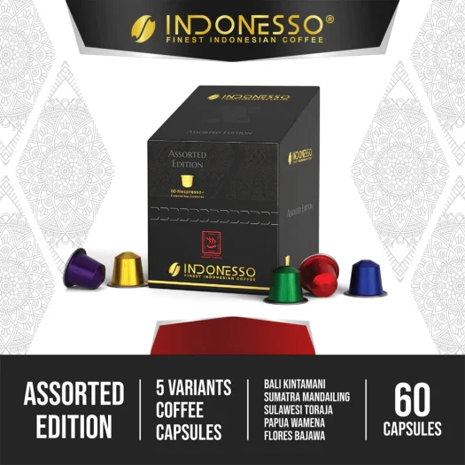 INDONESSO Assorted Edition Specialty Coffee Capsules – Rich & Aromatic Indonesian Coffee – Nespresso Compatible Pods