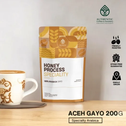 Authentic Coffee & Roastery Aceh Gayo Honey, Processed Specialty Grade Arabica Coffee, 200 g