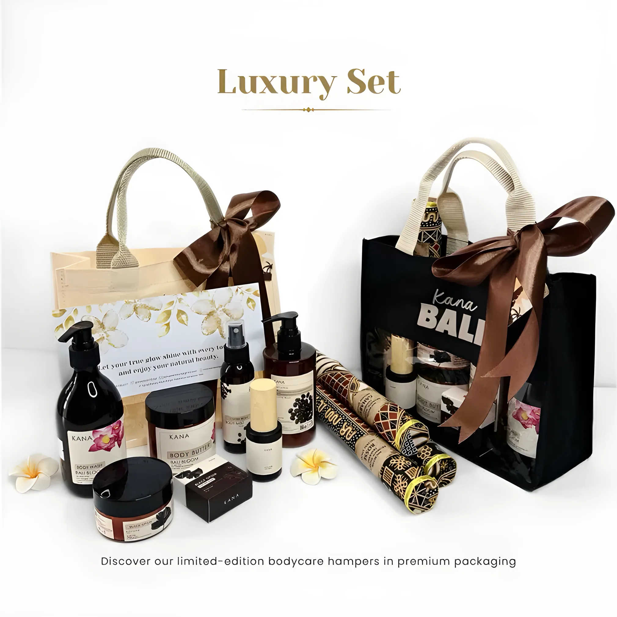 Kana Bali Premium Bodycare Luxury Set Hamper – Souvenir Gift Bag for Body Treatment and Self-Care
