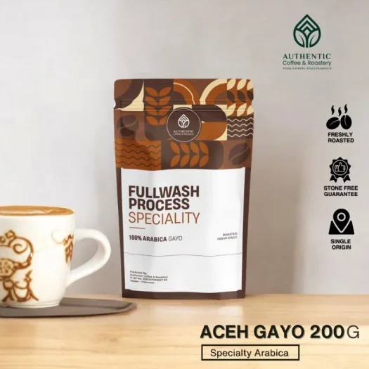 Authentic Coffee & Roastery Aceh Gayo Full Wash Arabica Coffee, Specialty Grade, 200 g