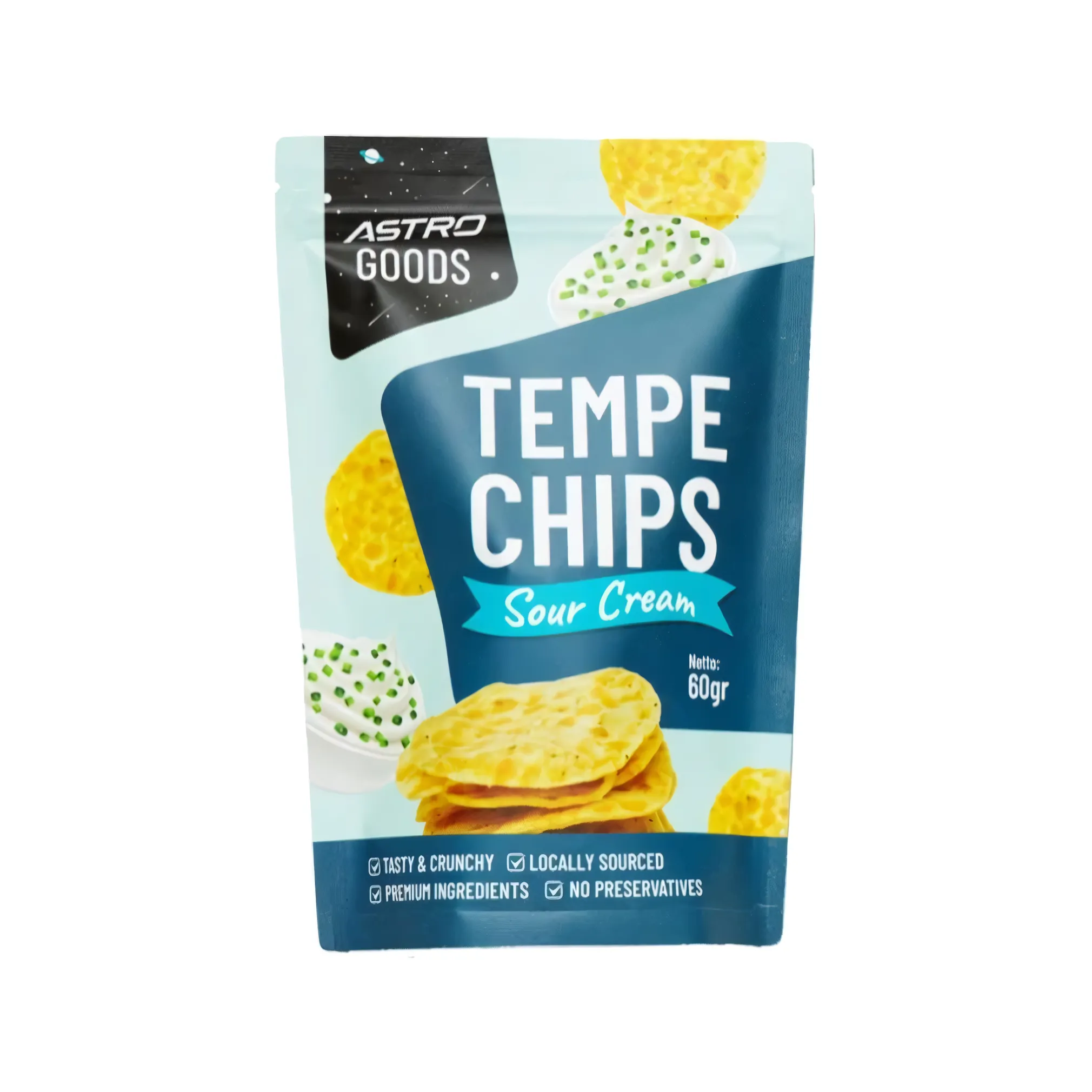 Astro Goods Sour Cream Flavor Tempeh Chips, 60 g