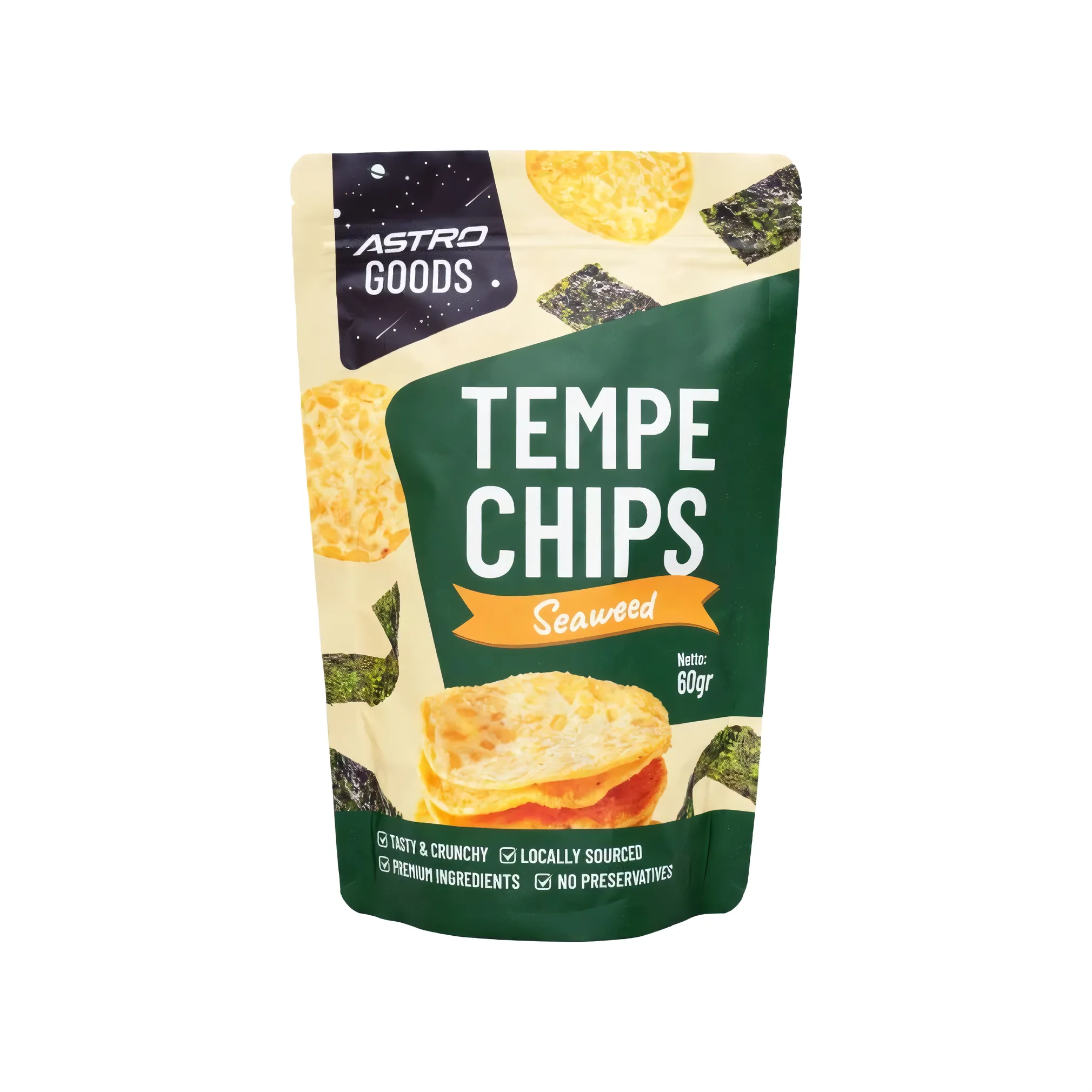 Astro Goods Seaweed Tempeh Chips, 60 g