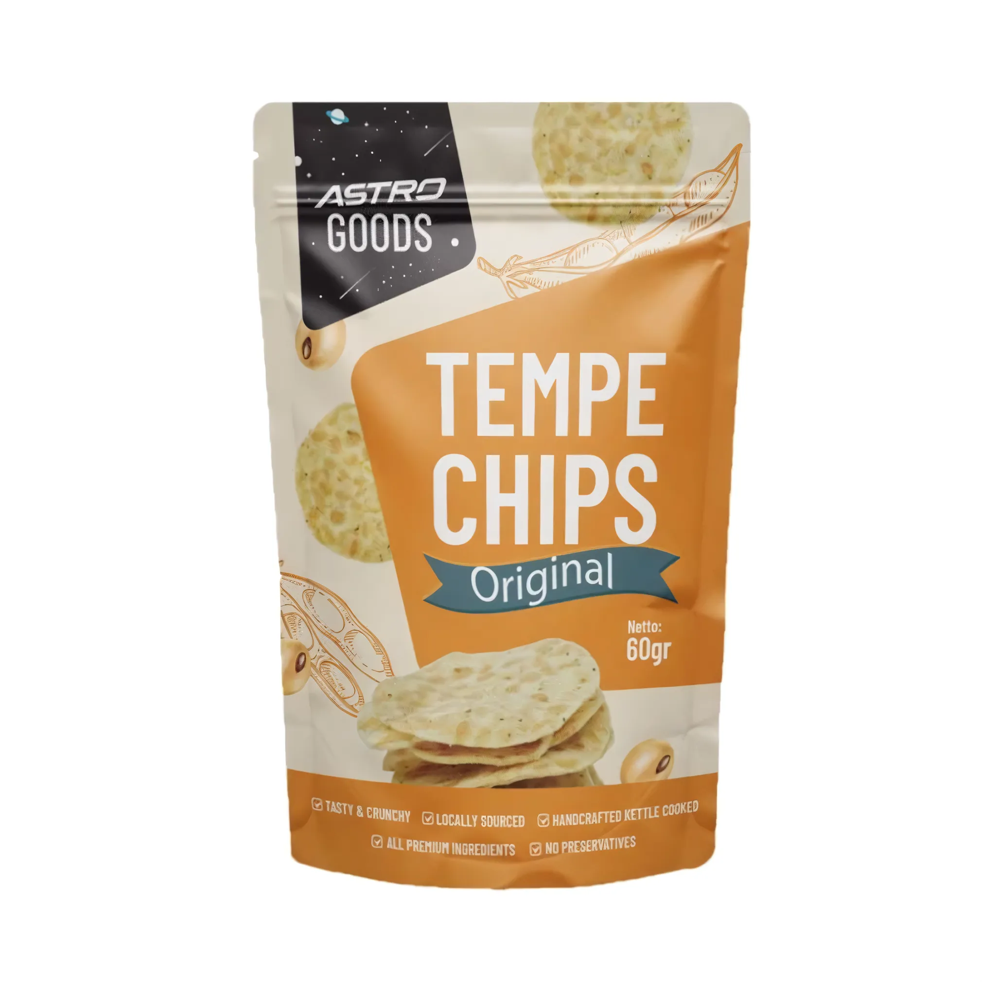Astro Goods Original Tempeh Chips – Non MSG, 60 g