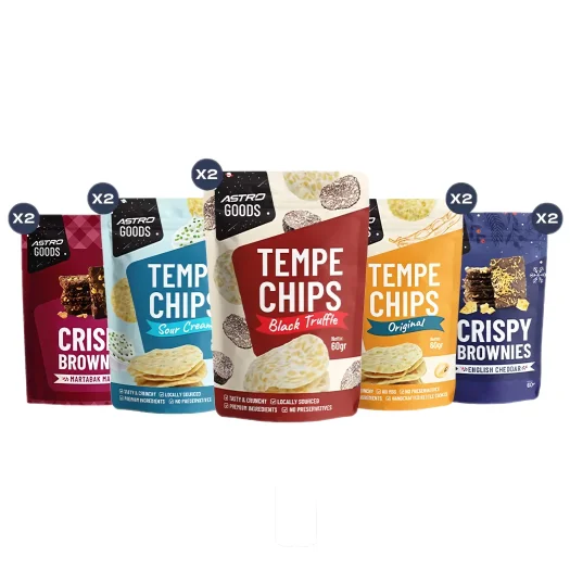 Astro Goods Tempeh Chips & Crispy Brownies – Bundle 2 (10 Packs)