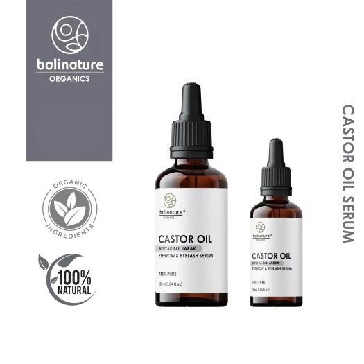 Balinature Pure Castor Oil Serum for Eyelashes, Brows & Hair