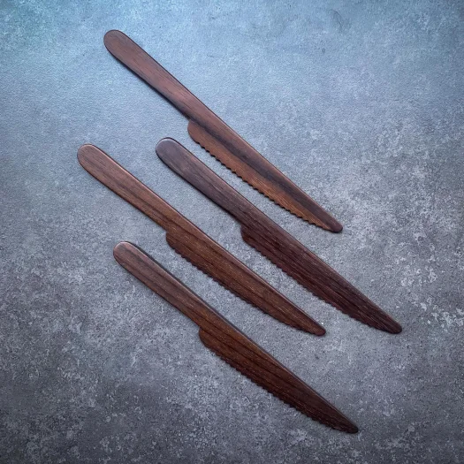 Ikikayu Premium Handmade Sonokeling Wood Cake Knife, 20 cm