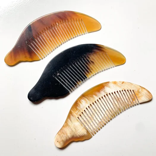 Ikikayu Handmade Horn Pocket Hair Comb, Anti-Static