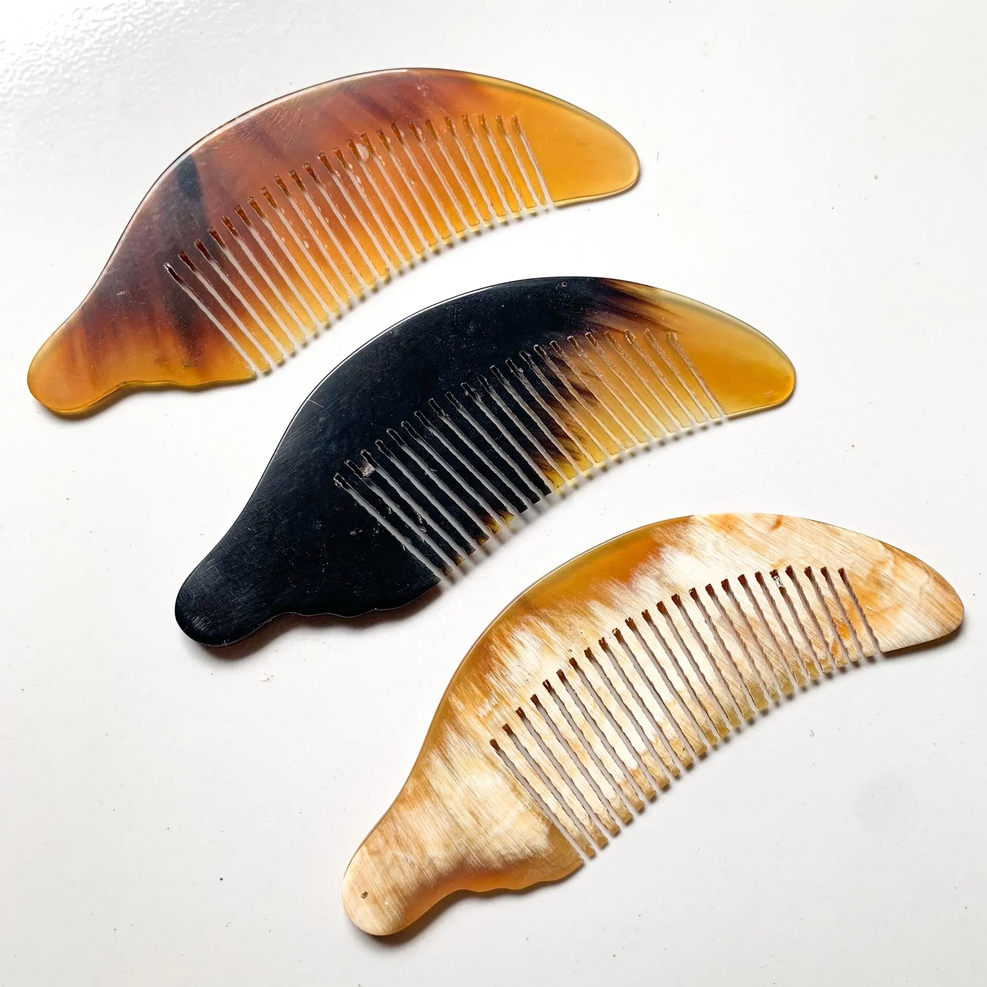 Ikikayu Handmade Horn Pocket Hair Comb, Anti-Static