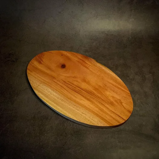 Ikikayu Premium Handmade Mahogany Wood Cutting Board, Oval Shape