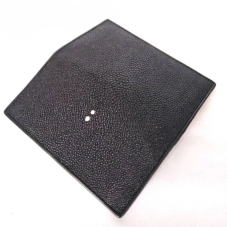 Mool Leather Men's Genuine Stingray Leather Long Bifold Wallet with Two-Pearl Crown Detail | Nusamade Mool Leather Men's Genuine Stingray Leather Long Bifold Wallet with Two-Pearl Crown Detail - Image 3