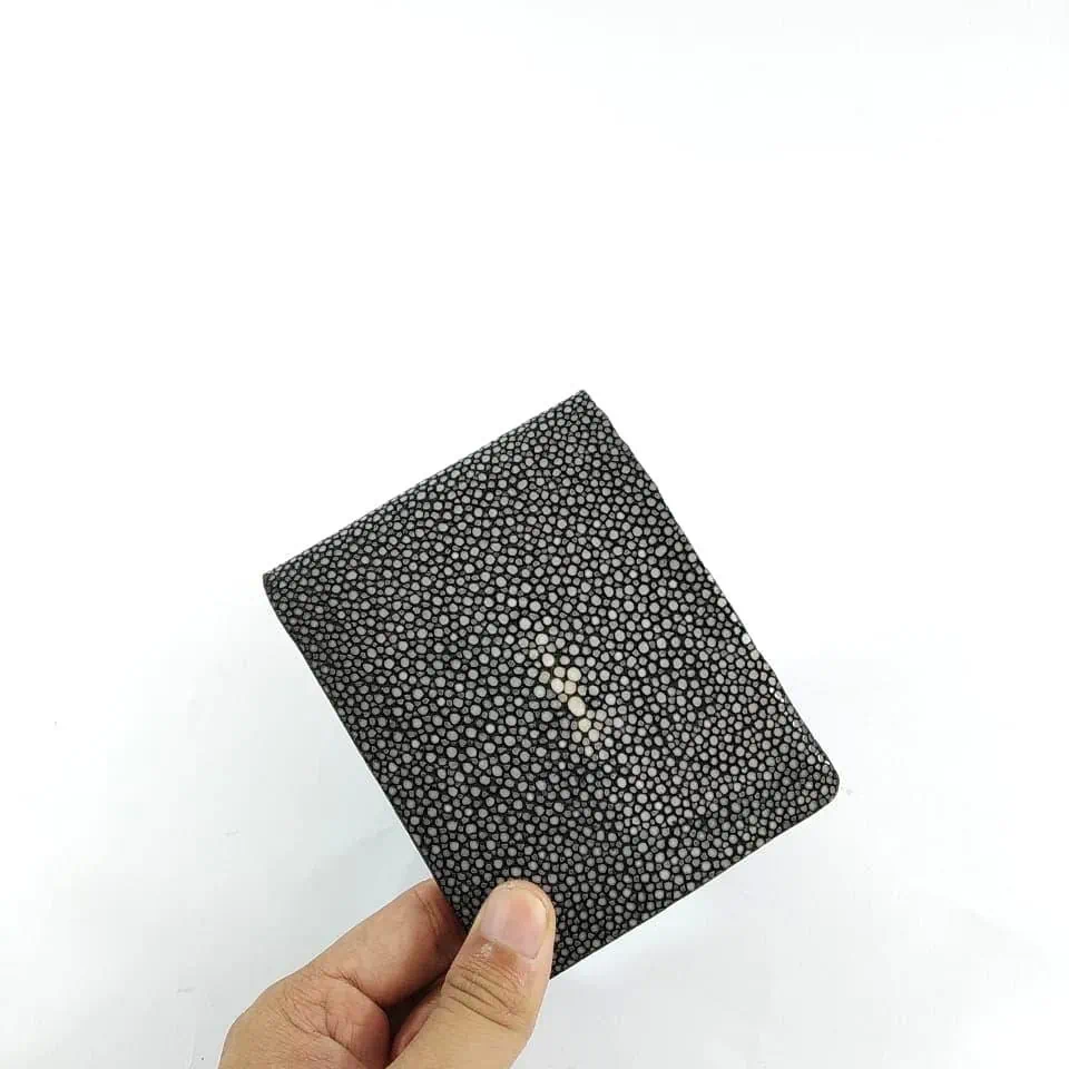 Mool Leather Men's Premium Polished Male Stingray Leather Bifold Wallet with Cowhide Interior | Nusamade Mool Leather Men's Premium Polished Male Stingray Leather Bifold Wallet with Cowhide Interior - Image 2
