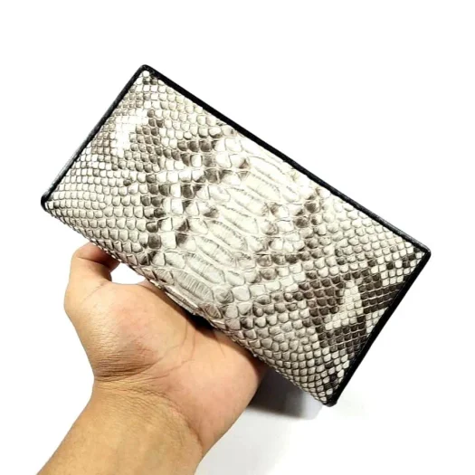 Mool Leather Long Bifold Wallet in Genuine Python Leather