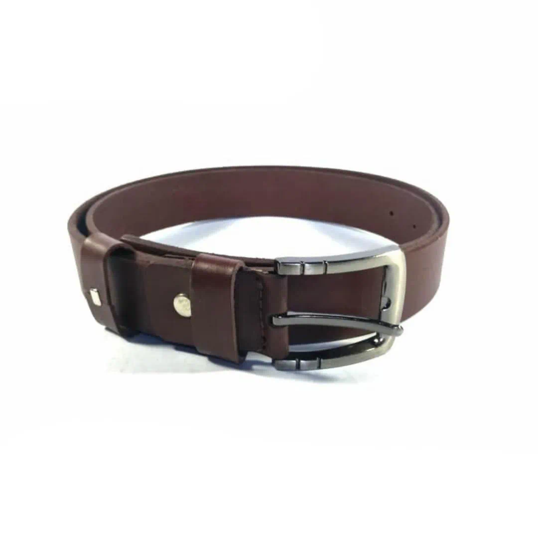 Mool Leather Men's Genuine Cowhide Leather Belt in Brown | Nusamade Mool Leather Men's Genuine Cowhide Leather Belt in Brown - Image 3