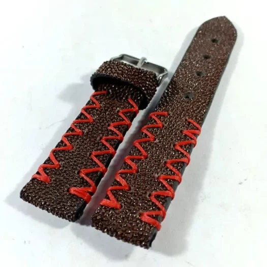 Mool Leather Men’s Genuine Stingray Leather Watch Strap in Brown