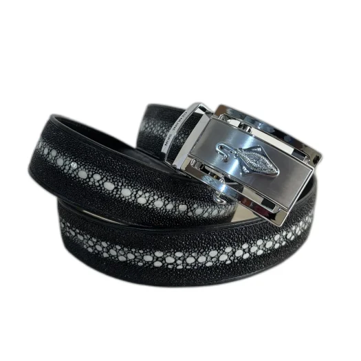 Mool Leather Exclusive Multi-Spine Stingray Leather Belt with Spine Detail