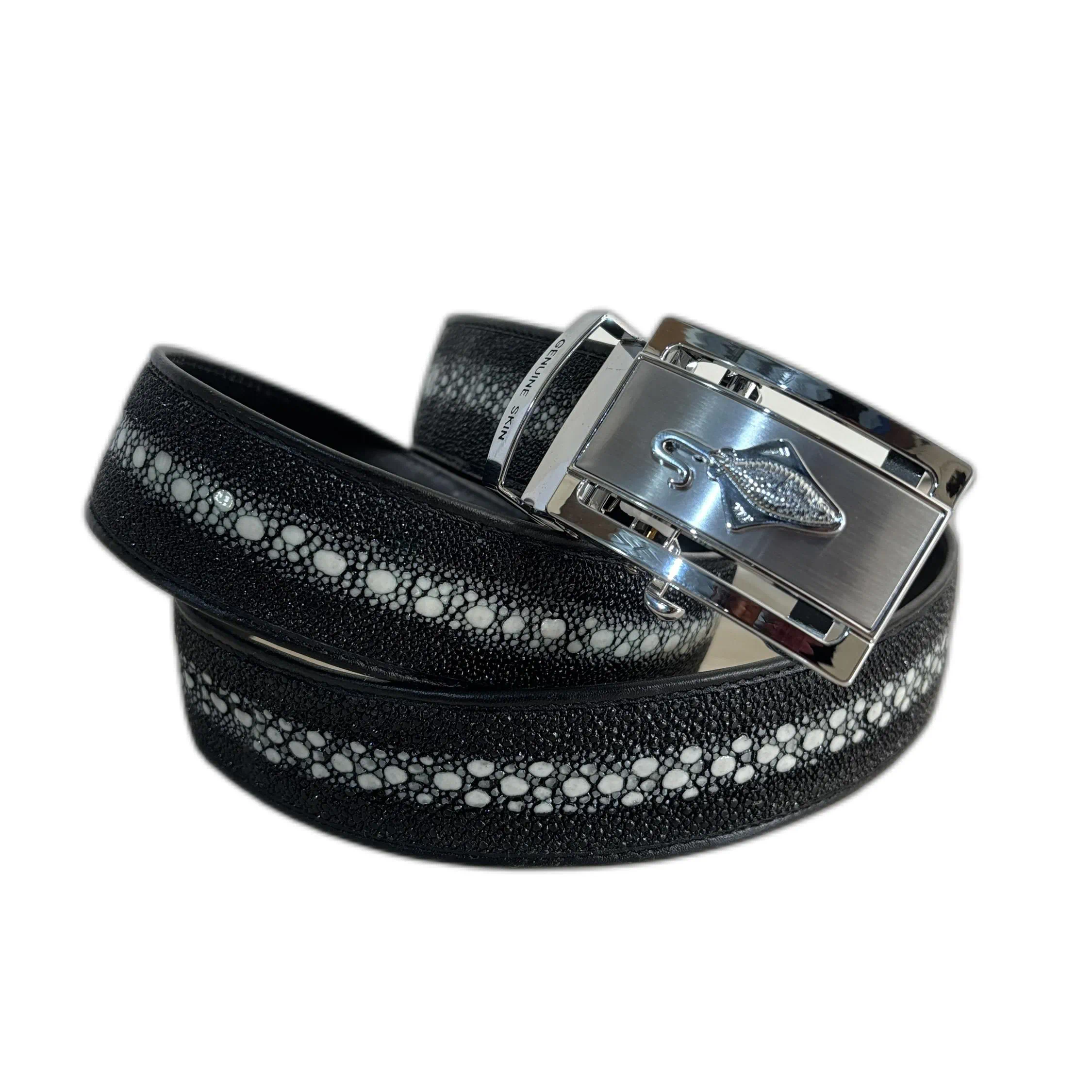 Mool Leather Exclusive Multi-Spine Stingray Leather Belt with Spine Detail