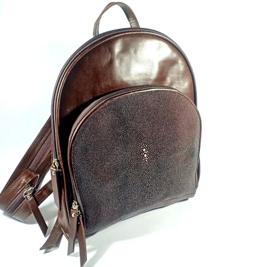 Mool Leather Women’s Stingray and Pull-Up Cowhide Leather Backpack