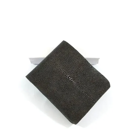 Mool Leather Men’s Premium Full Stingray Leather Bifold Wallet