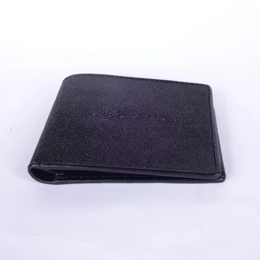 Mool Leather Men’s Genuine Stingray Leather Bifold Wallet in Black