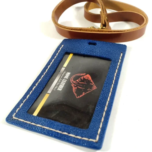 Mool Leather Handmade Stingray Leather ID or Name Tag Holder with Stingray Leather Lanyard