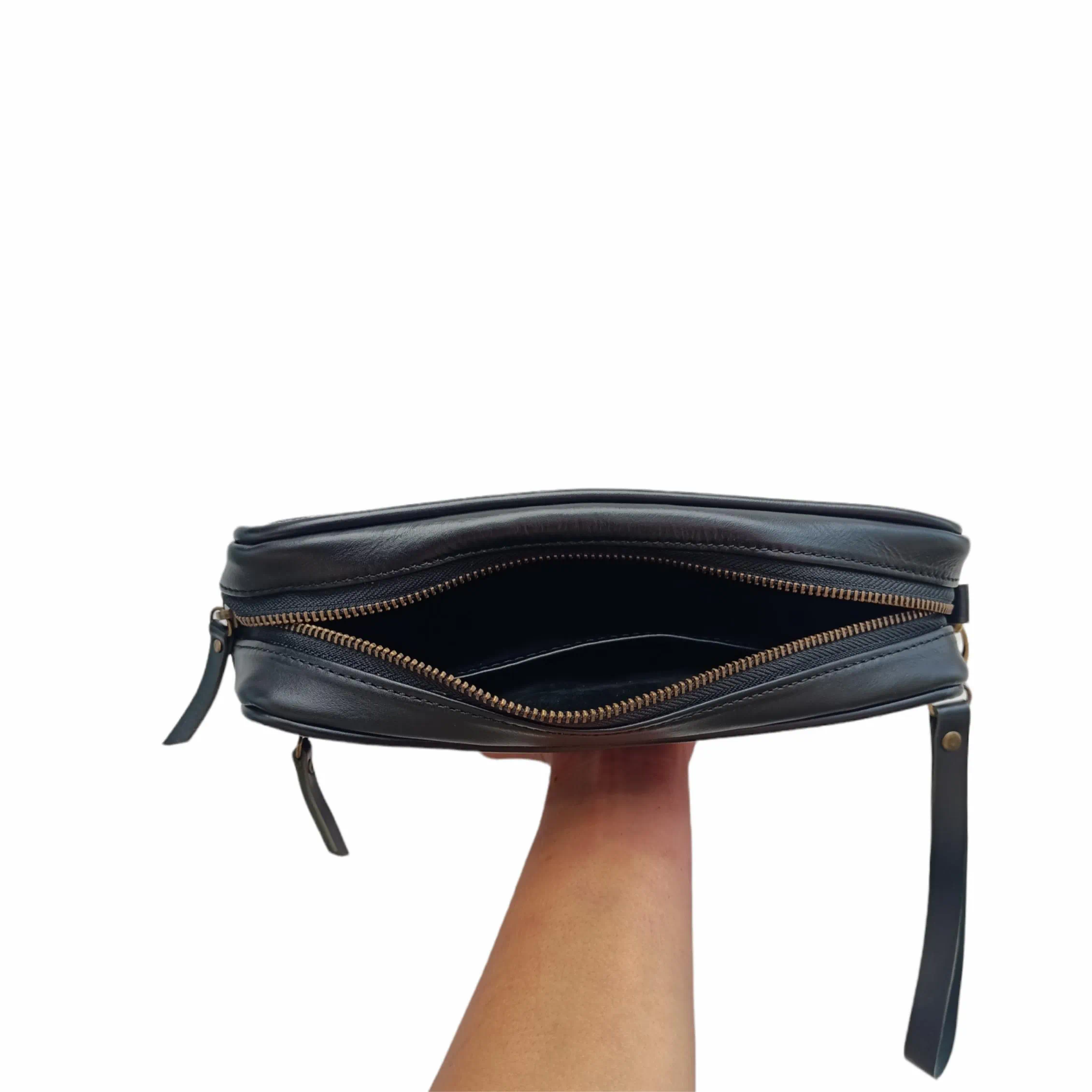 Mool Leather Unisex Stingray Leather Pouch Handbag in Black | Nusamade Mool Leather Unisex Stingray Leather Pouch Handbag in Black - Image 5