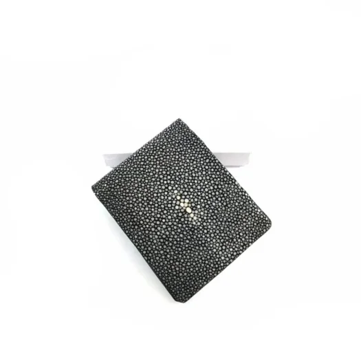 Mool Leather Men’s Premium Polished Male Stingray Leather Bifold Wallet with Cowhide Interior
