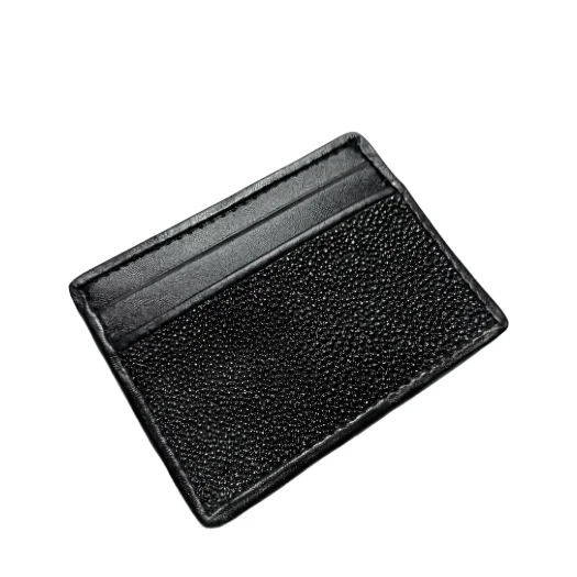 Mool Leather Slim Genuine Stingray Leather Card Holder Wallet, 6 Slots