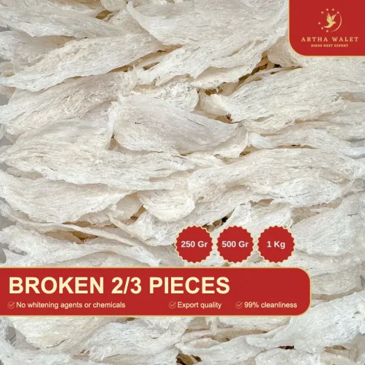 Artha Walet Edible Bird’s Nest – Broken 2/3 Pieces (Medium Chunk Nest)