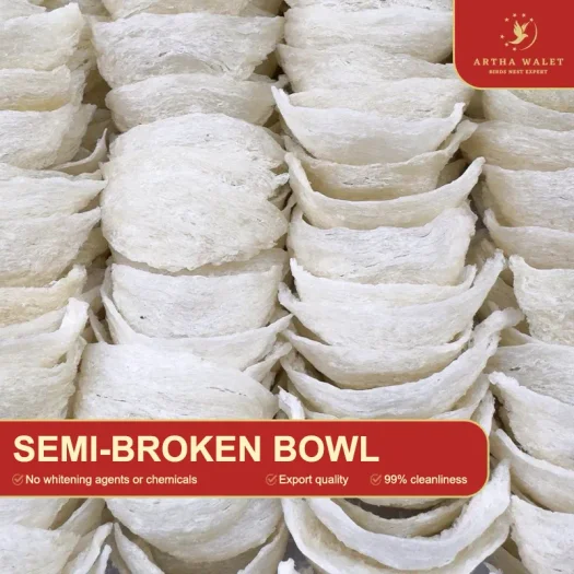 Artha Walet Edible Bird’s Nest – Semi-Broken Bowl Grade (Clean & Natural), 15 g